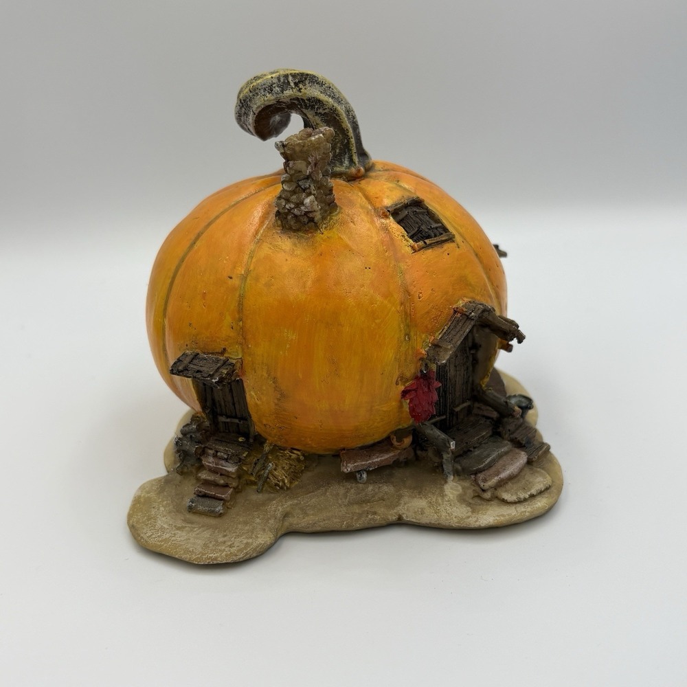 Miniature Orange Pumpkin Fairy House Garden Terrarium Fall Cottagecore Decor - Picture 3 of 6